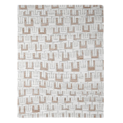9'3"X11'9" Ivory Minimalist Design Flat Weave Hand Knotted Pure Wool Rug