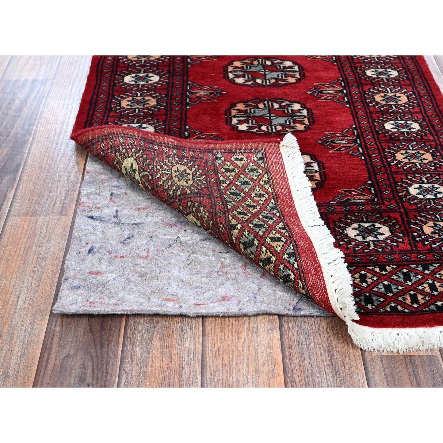 2'2"X5'10" Imperial Red Princess Bokara Soft Wool Hand Knotted Runner Rug