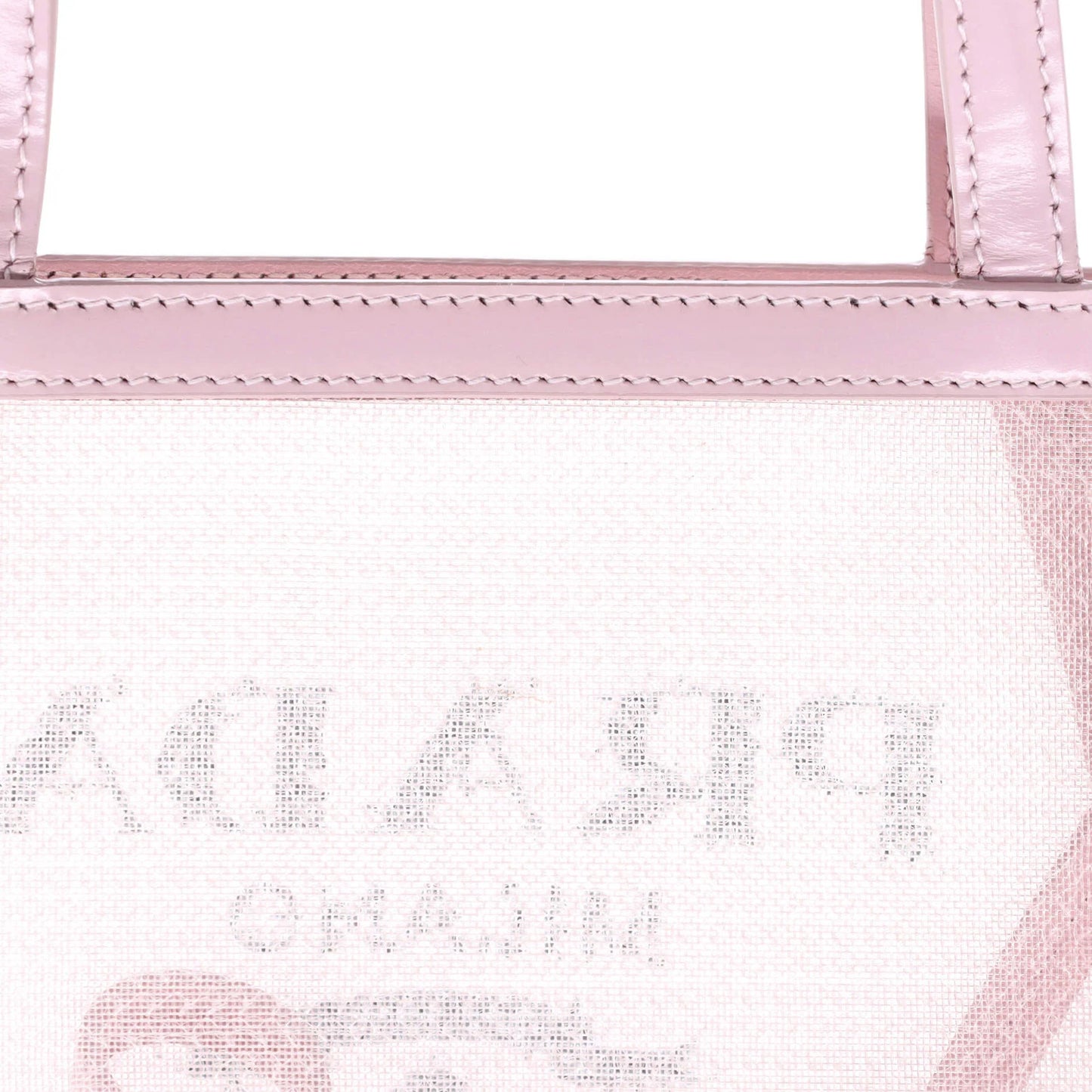 Prada Logo Open Tote Sequined Mesh Small