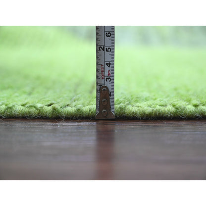 11'7"X14'8" Green Modern Swedish Design And Weave Wool Hand Knotted Rug