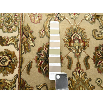 2'6"X8' Brown Rajasthan Leaf Design Hand Knotted Wool & Silk Runner Rug