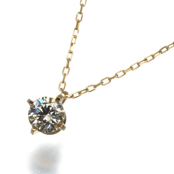 Kashikey Necklace Solitaire Diamond 0.27Ct 18K 750 Yellow Gold