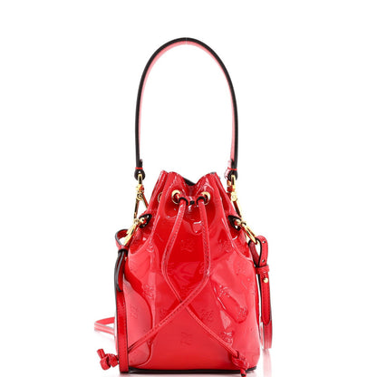 Fendi Karligraphy Mon Tresor Bucket Bag Embossed Patent Mini