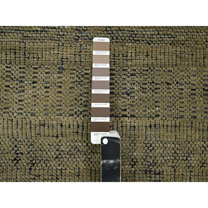 6'1"X6'1" Brown Hand Knotted Rug Pure Wool Oxidized Grass Design Round