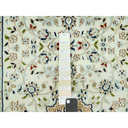 2'8"X12'1" Ivory Nain Hand Knotted 100% Wool 250 Kpsi Runner Oriental Rug