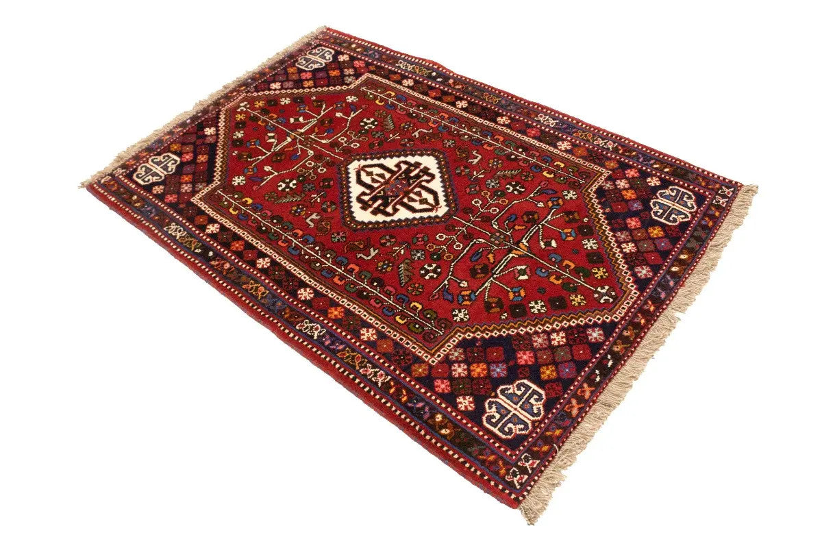 3'5X5 Hand-Knotted Red Tribal Floral Oriental Rug Boho Farmhouse Decor Carpet