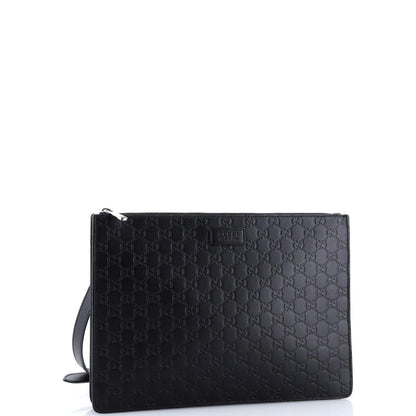 Gucci Zip Messenger Bag Guccissima Leather Large