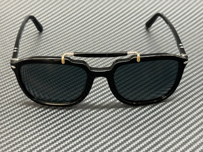 PERSOL PO0203S 95 3R Black Blue Polarized Unisex 55 mm Sunglasses