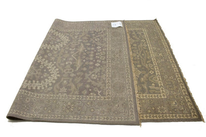 Handmade Brown Floral Oriental Rug Transitional
