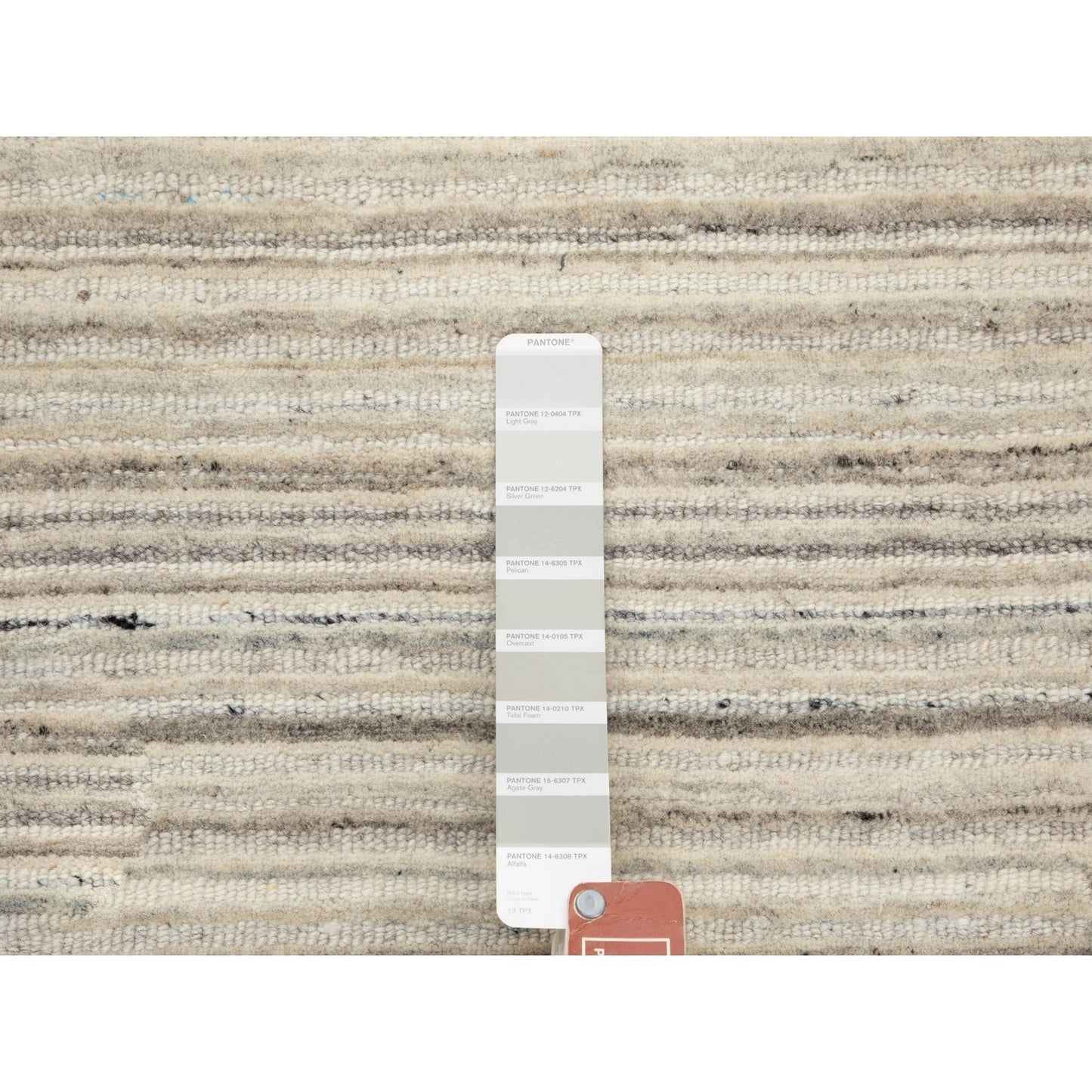 8'X8' Beige Hand Loomed Organic Wool Modern Oriental Rug