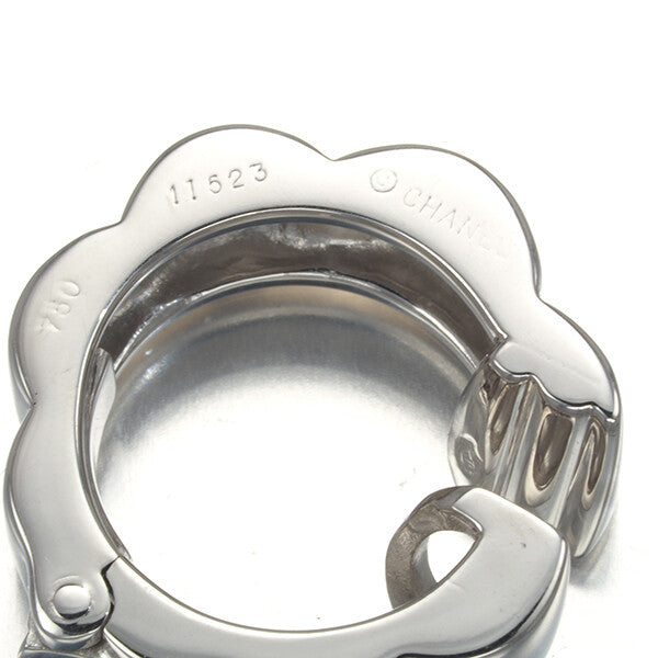 Chanel Earrings Profile De Camelia Hoop Right Single 18K 750 White Gold