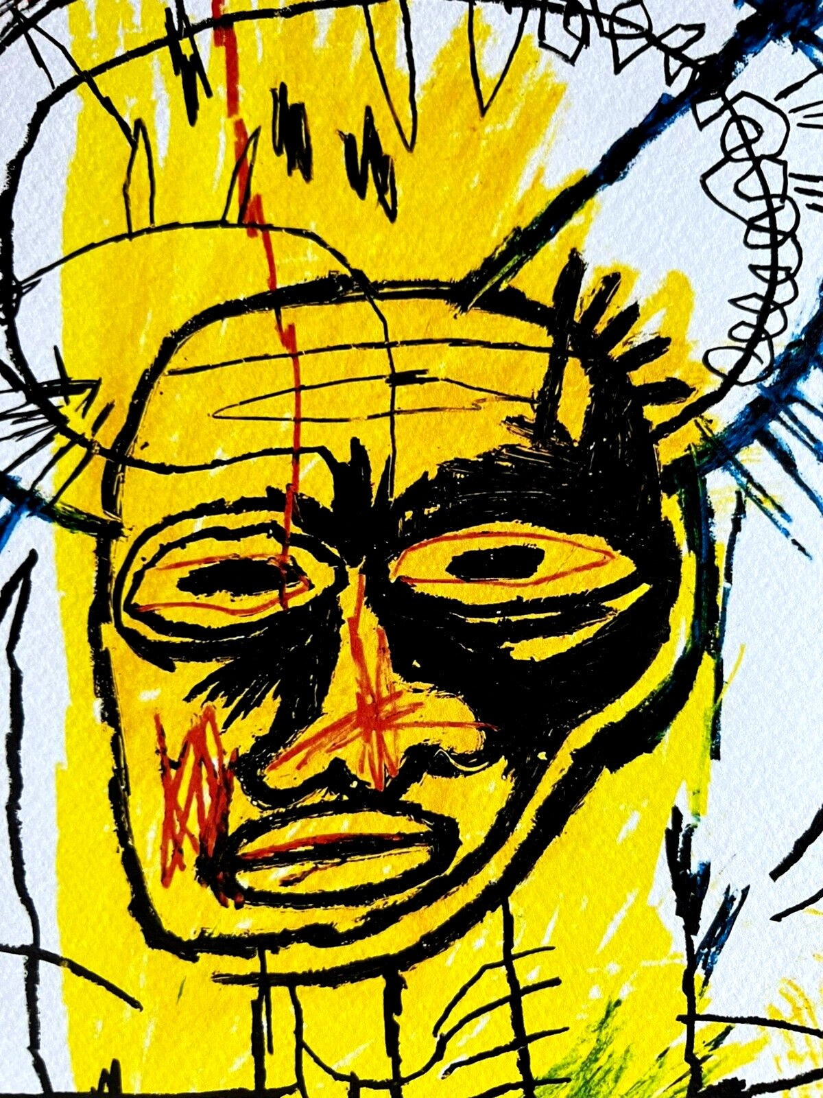 Jean M Basquiat Lithograph "Santo" Coa Signed Numbered By Hand