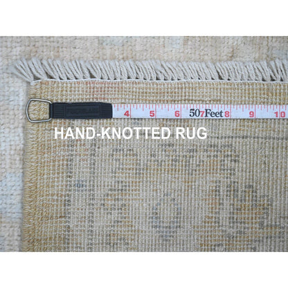 4'X5'9" Brown 100% Wool Afghan Angora Oushak Hand Knotted Oriental Rug