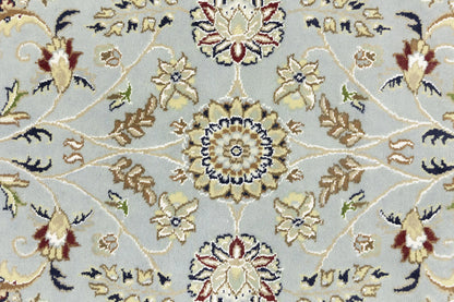 Hand-Knotted Traditional Indo-Nain Floral Round