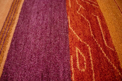 Handmade Indo-Gabbeh Oriental Rug Striped Tribal
