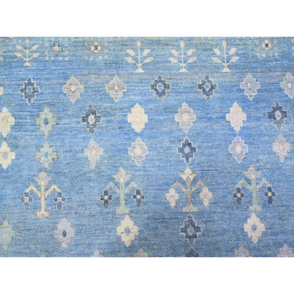 8'2"X9'7" Blue Fine Kashkuli Pure Wool Hand Knotted Oriental Rug