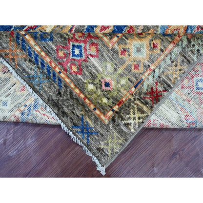 7'10"X9'6" Gray Hand Knotted Rug Wool Anatolian Village Inspired Design