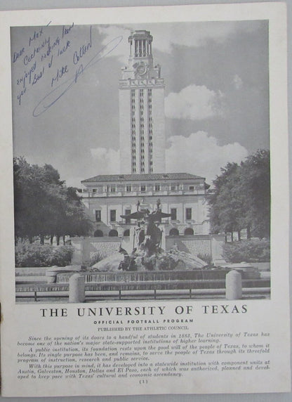 1961 Texas Vs Oklahoma Game Program Signed By (50) Longhorns W/ Royal  192967