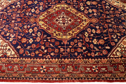 Vintage Purple-Navy Floral Style Rug Tribal