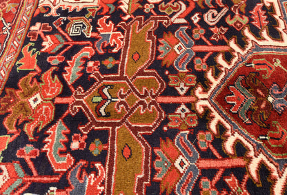 Handmade Vintage Heriz Oriental Rug Classic