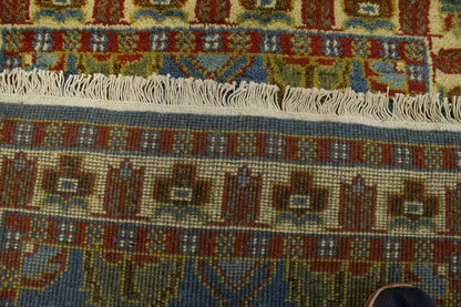Kazak Oriental Rug Blue Geometric Tribal Style