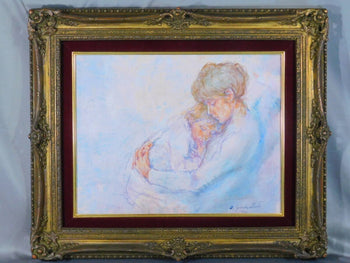 Antonio Gonzalez Collado Oil Painting Mother And Child F6 Canvas Framed Signed