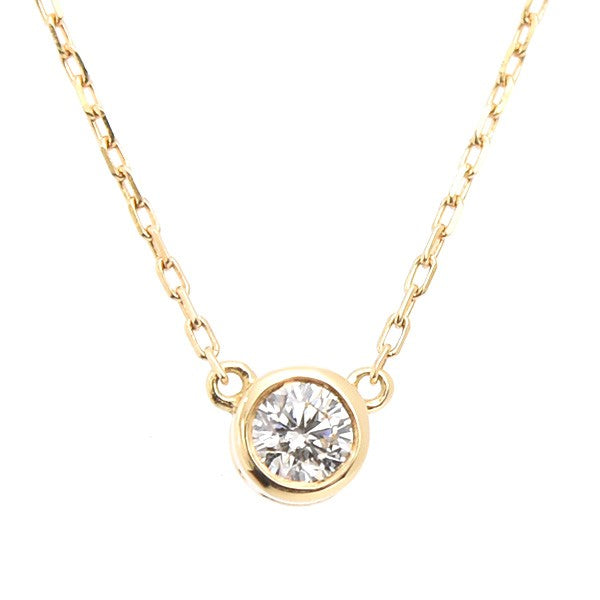 Ahkah Necklace 1P Diamond One-Point Diamond K18 Yellow Gold