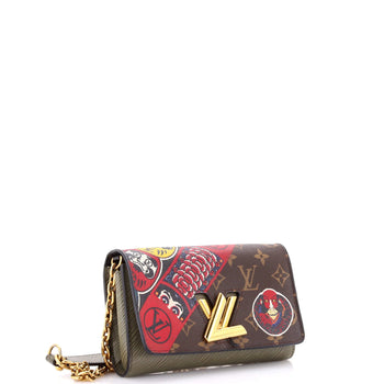 Louis Vuitton Twist Chain Wallet Limited Edition Kabuki Stickers Monogram Canvas
