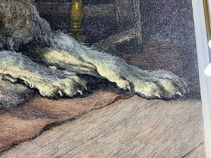 Herbert Dicksee Comrades 1928 Original Etching Frost & Reed Dogs Terrier Hound