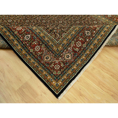7'10"X10' Anchors Aweigh Blue Fish Pattern Herati Wool Hand Knotted Rug