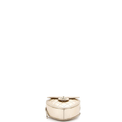 Chanel Cc In Love Heart Clutch With Chain Quilted Lambskin