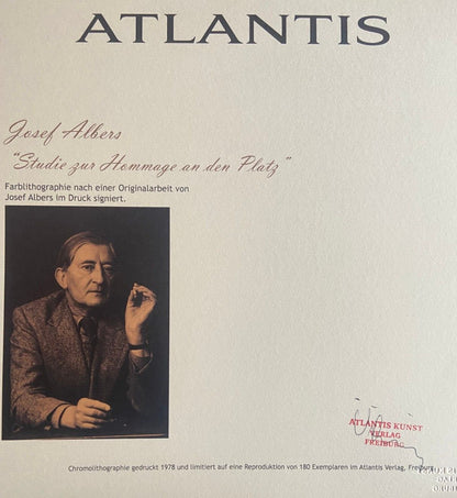 Josef Albers Lithograph Coa Numbered By Hand Signed O.P. Stamp