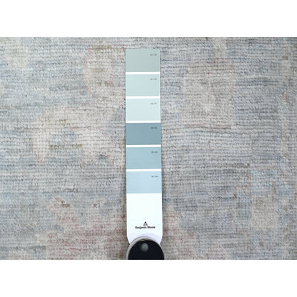 2'10"X16' Ruddy Blue Angora Oushak Hand Knotted Xl Runner Oriental Rug