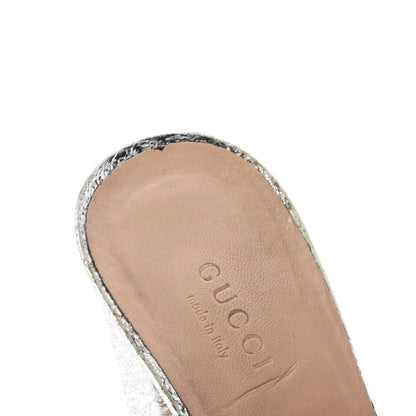 Gucci Women'S Gg Marmont Fringed Heeled Sandals Leather