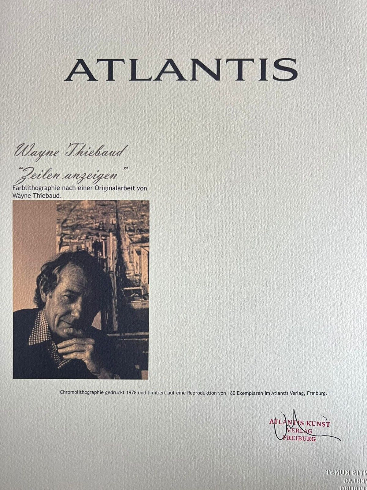 Wayne Thiebaud Lithograph