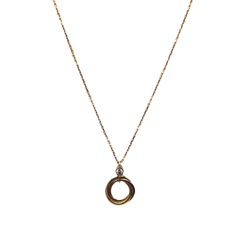 Cartier Trinity 1P Diamond Necklace K18Yg