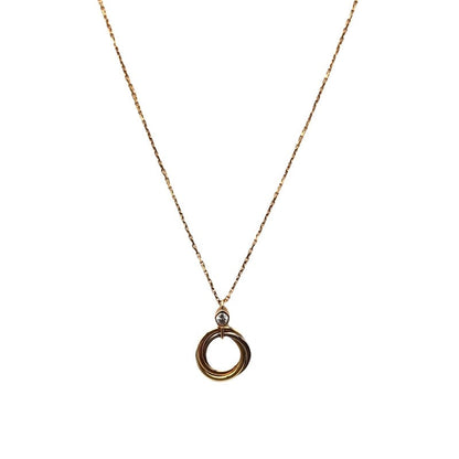 Cartier Trinity 1P Diamond Necklace K18Yg