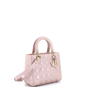 Christian Dior Lady Dior Bag Cannage Quilt Metallic Leather Medium