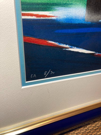 Victor Spahn F1 Original Silk Screen Signed Coa Limited Edition 8/30 Framed