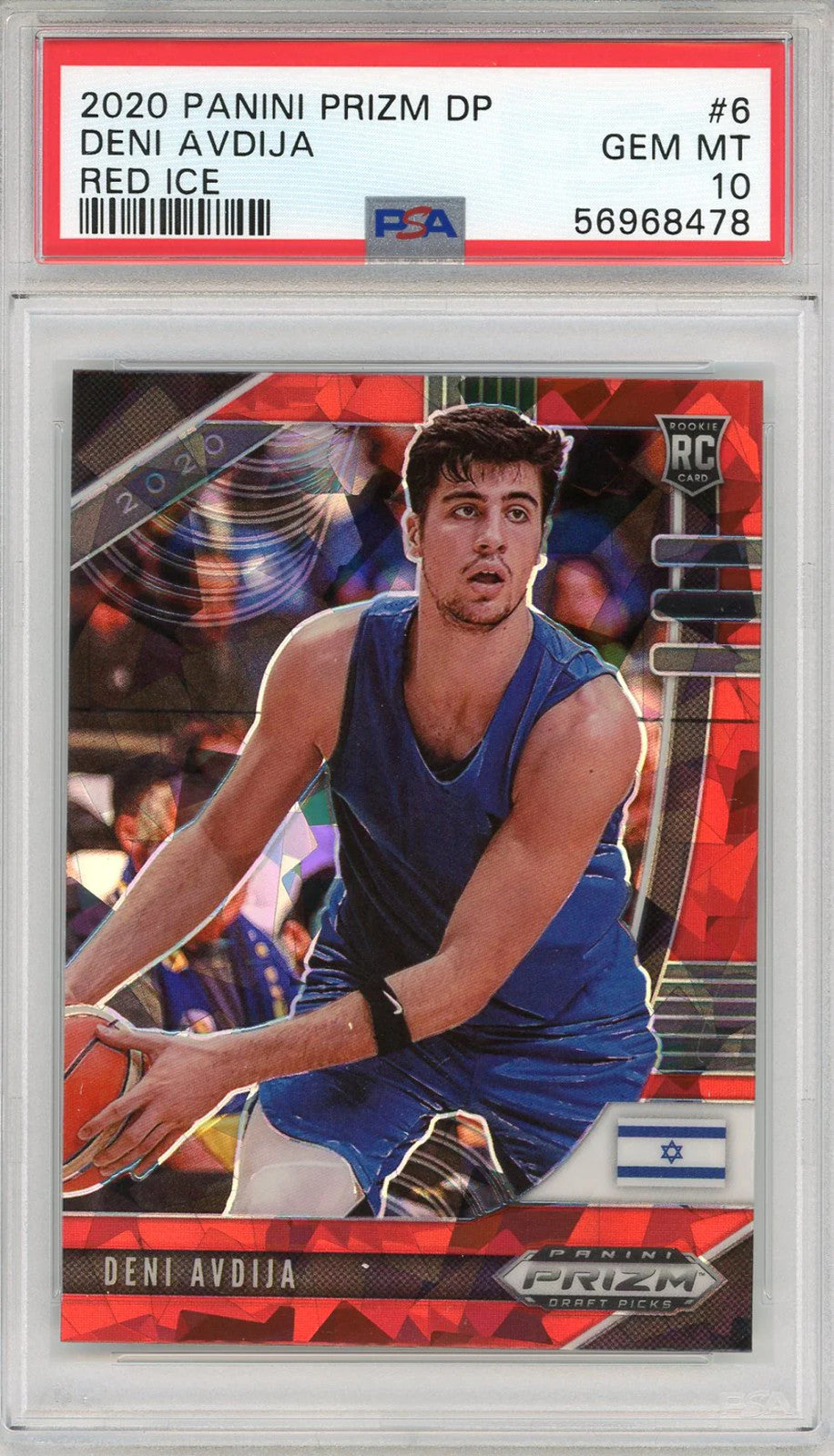 Deni Avdija 2020 Panini Prizm Dp Red Ice Rookie Card #6 (Psa)
