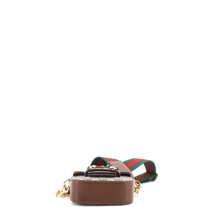 Gucci Horsebit 1955 Flap Wallet With Strap Gg Coated Canvas