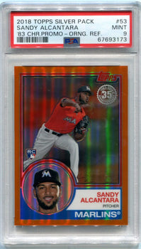 2018 Topps Silver Pack Sandy Alcantara '83 Chrome Promo Psa 9 14/25 #53