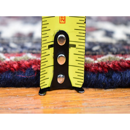 4'6"X6'6" Navy New Farsian Moozligoon Pure Wool Hand Knotted Oriental Rug