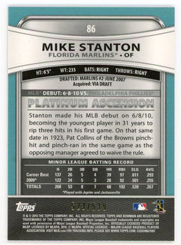 Mike Stanton 2010 Topps Gold Bl #86 Card 523/539
