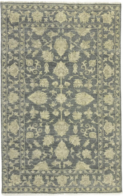 Hand-Knotted Floral Transitional Oriental Rug