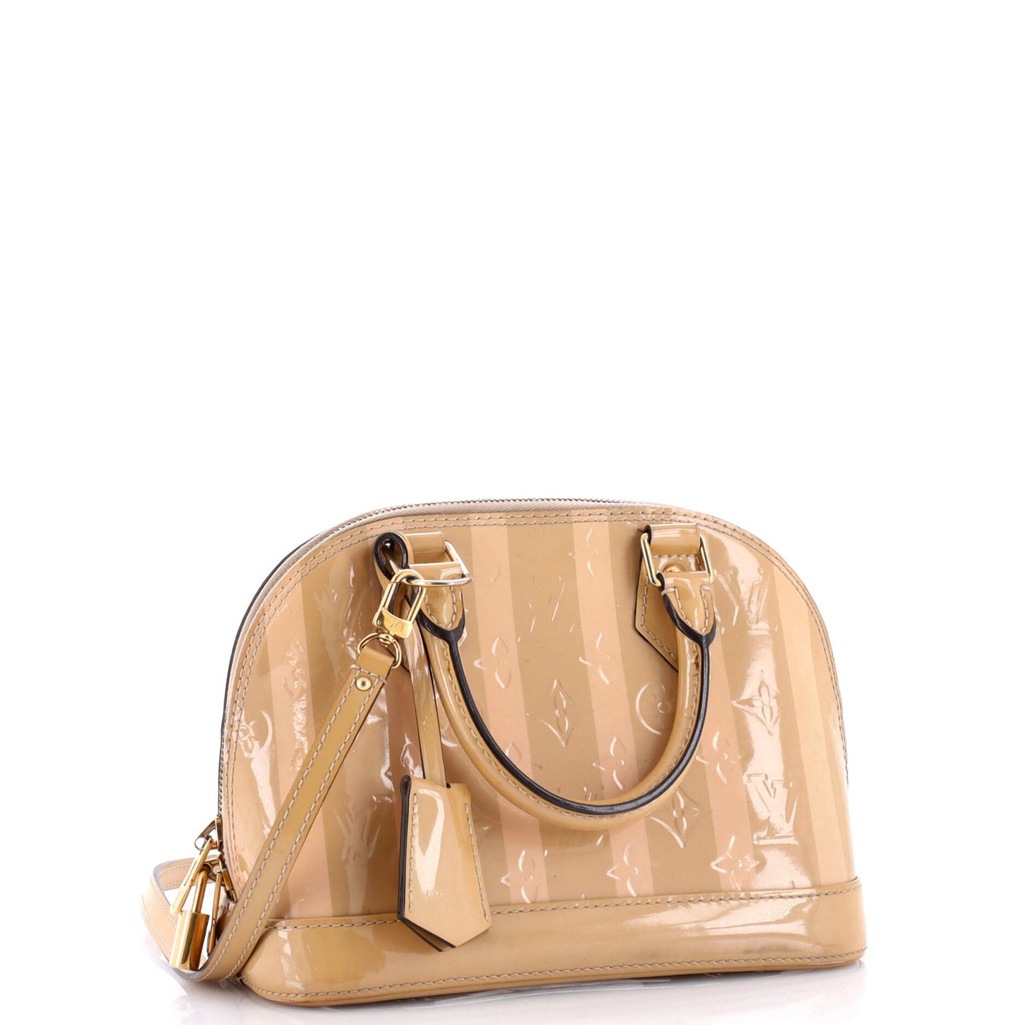 Louis Vuitton Alma Handbag Limited Edition Monogram Vernis Rayures Bb