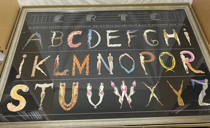 Erte Alphabet Poster  1987 Circle Gallery Nyc  Art Deco 95Th Birthday  Framed
