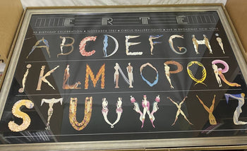 Erte Alphabet Poster  1987 Circle Gallery Nyc  Art Deco 95Th Birthday  Framed