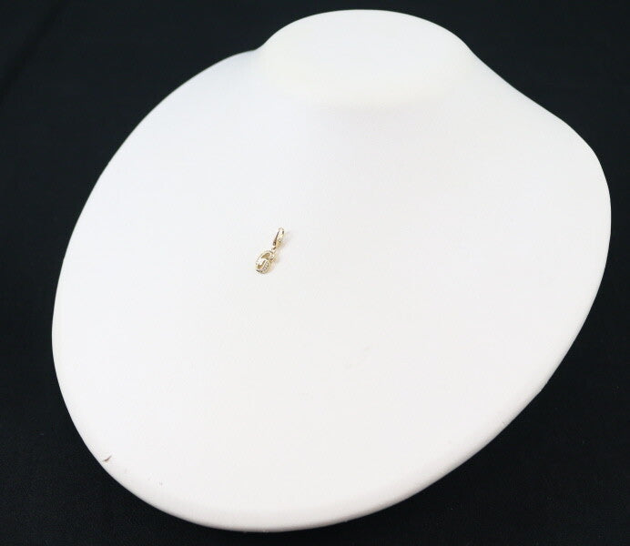 Yukizaki Pendant Nombre Putit Diamond 0.04Ct Number No.6 Charm 18K Yg