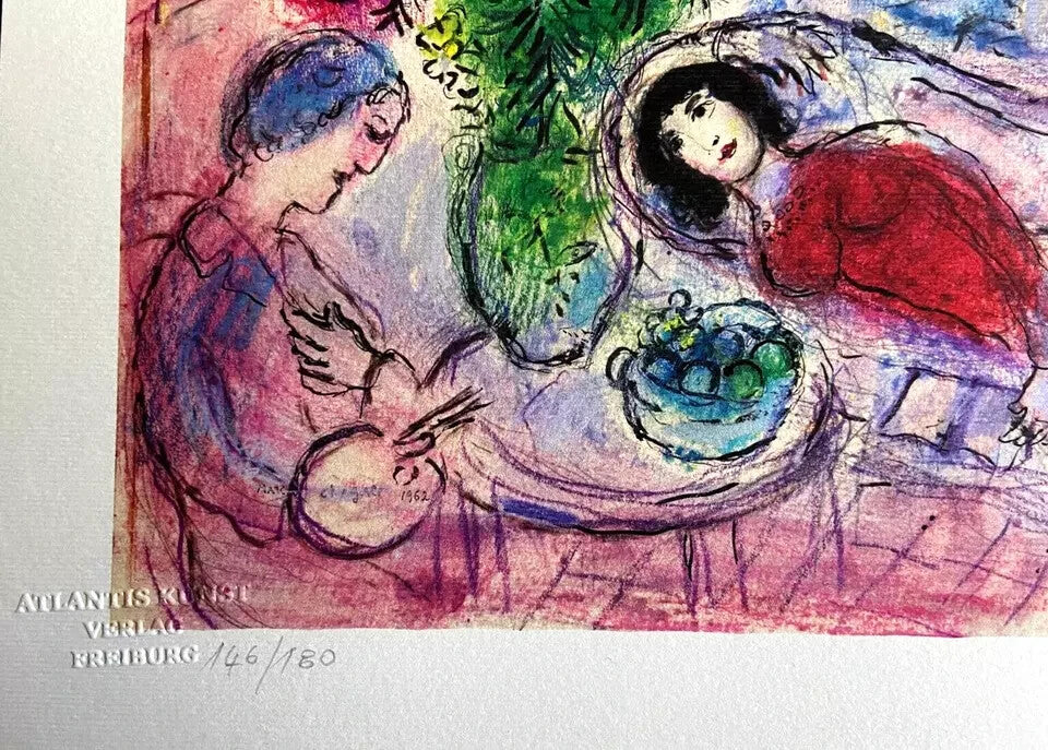 Marc-Chagall Lithograph Coa Original Hand-Signed Hand-Numbered Limited
